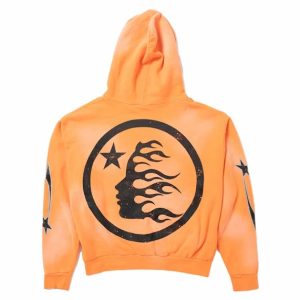 Hellstar Fire Orange Hoodie (1) | Fragment Clothing Streetwear