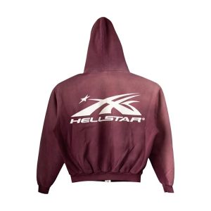 Hellstar Hs Logo Zip Up Hoodie (1) | Fragment Clothing Streetwear
