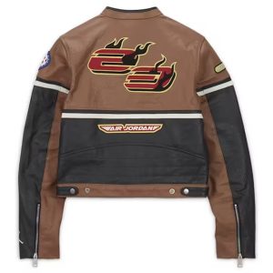 Jordan X Travis Scott Cactus Jack Women's Leather Jacket (1) | Fragment Clothing Streetwear