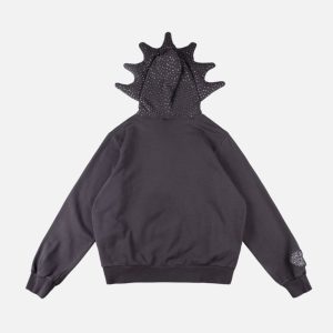 Glo Gang Rhinestone Sun Mask Zip Hoodie | Fragment Clothing - View 2