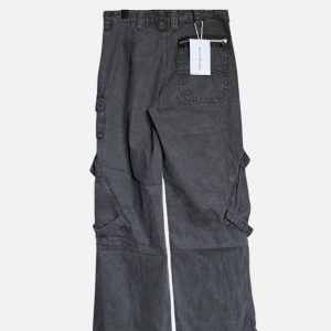 Acne Studios Washed Black Wide Leg Tactical Cargo Pants | Fragment Clothing - View 2