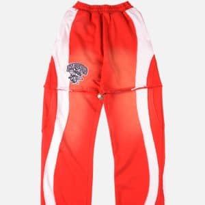 Glo Gang Two-Tone Convertible Sweatpants – Red/White | Fragment Clothing