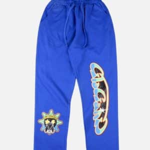 Glo Gang Graphic Print Fleece Sweatpants – Royal Blue | Fragment Clothing