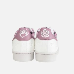 Adidas Superstar Women's White Leather Pink Hearts Sneakers | Fragment Clothing - View 2