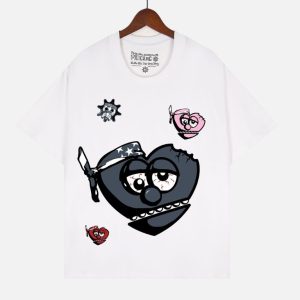 Glo Gang Bandana Heart Print Graphic T-Shirt – White | Fragment Clothing
