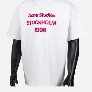 Acne Studios White Pink Stockholm 1996 T-Shirt | Fragment Clothing