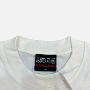 Glo Gang Printed Crewneck Streetwear T-Shirt - White | Fragment Clothing - View 2