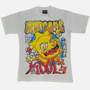 Glo Gang "Glo Up Kool" Graphic T-Shirt – White | Fragment Clothing