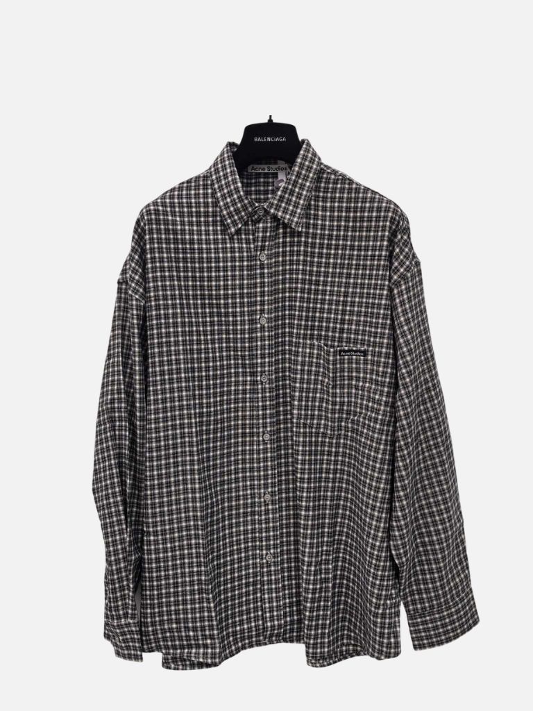 Acne Studios Black Checked Long Sleeve Button-Up Shirt Acne Studios Black Checked Long Sleeve Button-Up Shirt | Fragment Clothing
