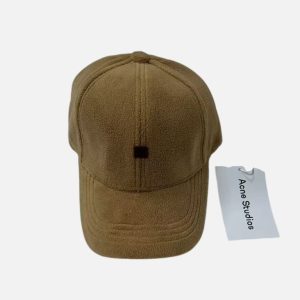 Acne Studios Camel Fleece Face Patch Baseball Cap | Fragment Clothing
