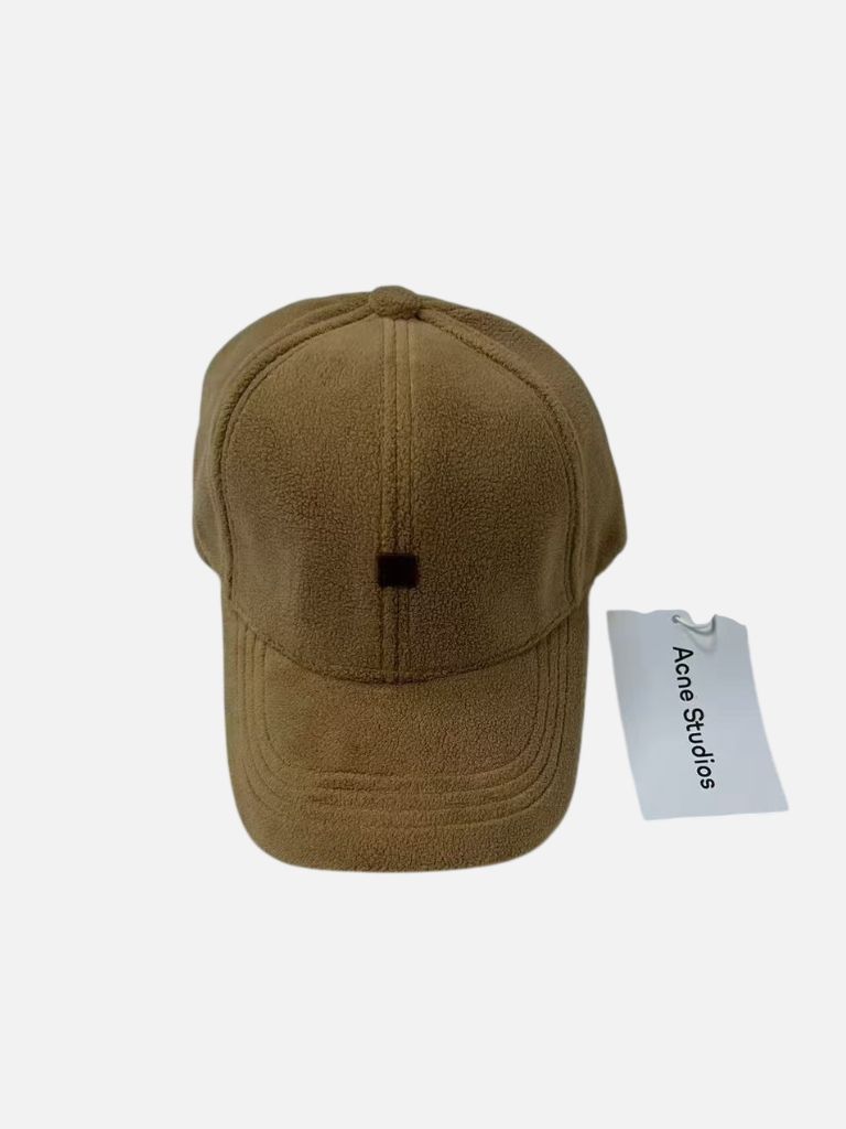 Acne Studios Camel Fleece Face Patch Baseball Cap Acne Studios Camel Fleece Face Patch Baseball Cap | Fragment Clothing