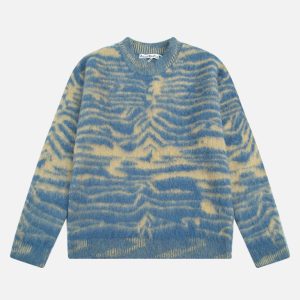 Acne Studios Brushed Tiger Stripe Crewneck Knit Sweater | Fragment Clothing