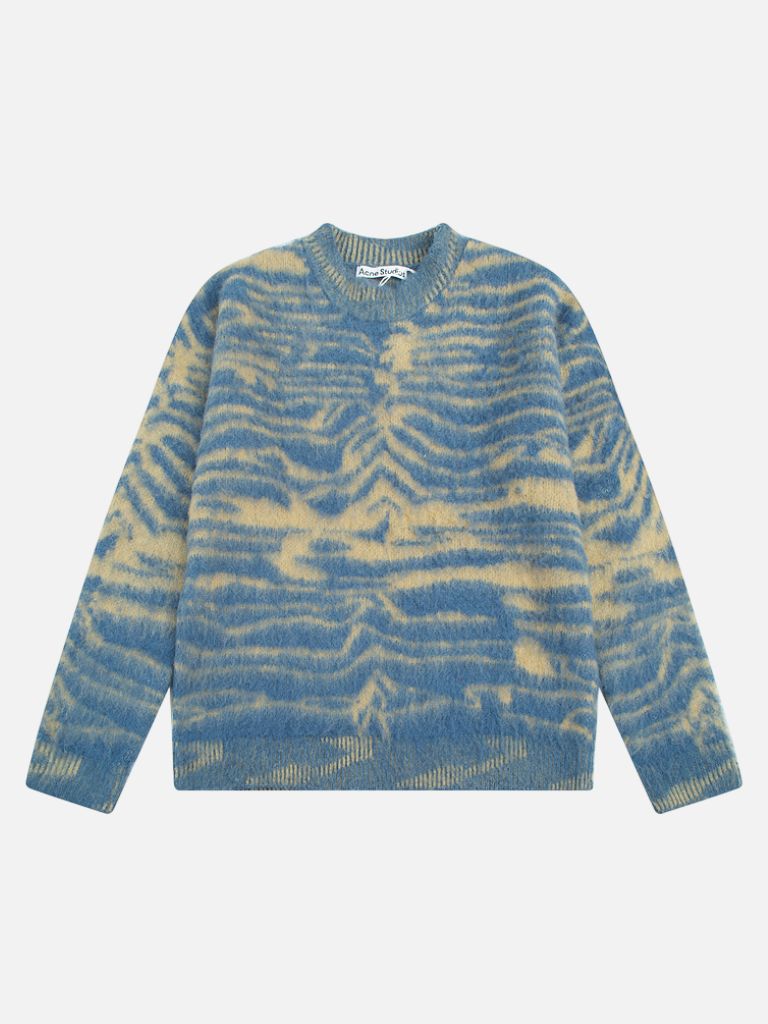 Acne Studios Brushed Tiger Stripe Crewneck Knit Sweater Acne Studios Brushed Tiger Stripe Crewneck Knit Sweater | Fragment Clothing