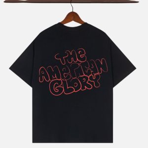 Glo Gang "Glomerica" Patriotic Sun Graphic T-Shirt - Black | Fragment Clothing - View 2