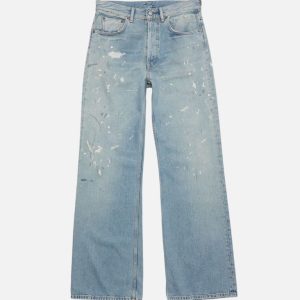Acne Studios Paint Dappled Wide Leg Denim Jeans | Fragment Clothing