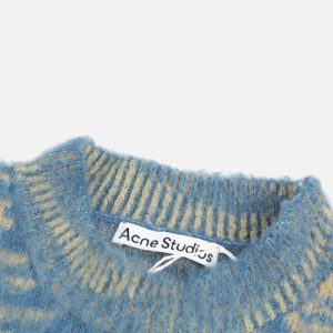 Acne Studios Brushed Tiger Stripe Crewneck Knit Sweater | Fragment Clothing - View 2