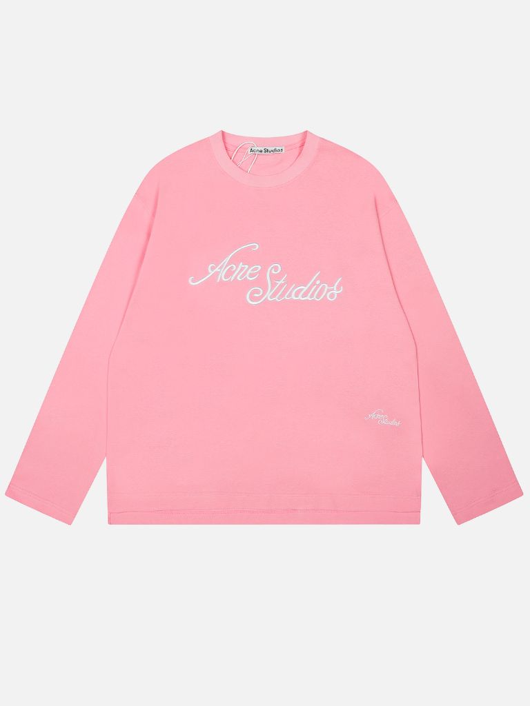 cne Studios Light Pink Script Graphic Long Sleeve Shirt Acne Studios Light Pink Script Graphic Long Sleeve Shirt | Fragment Clothing