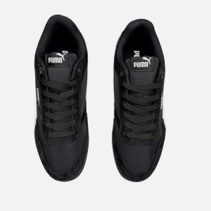 PUMA Classic Black & White Leather Low-Profile Sneakers | Fragment Clothing - View 2