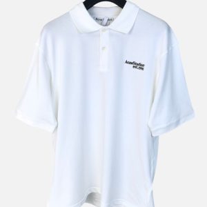 Acne Studios Off-White Est 1996 Logo Polo Shirt | Fragment Clothing