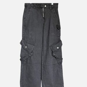 Acne Studios Washed Black Wide Leg Tactical Cargo Pants | Fragment Clothing
