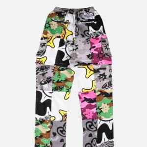 Glo Gang All-Over Patchwork Graphic Cargo Sweatpants – Multicolor | Fragment Clothing