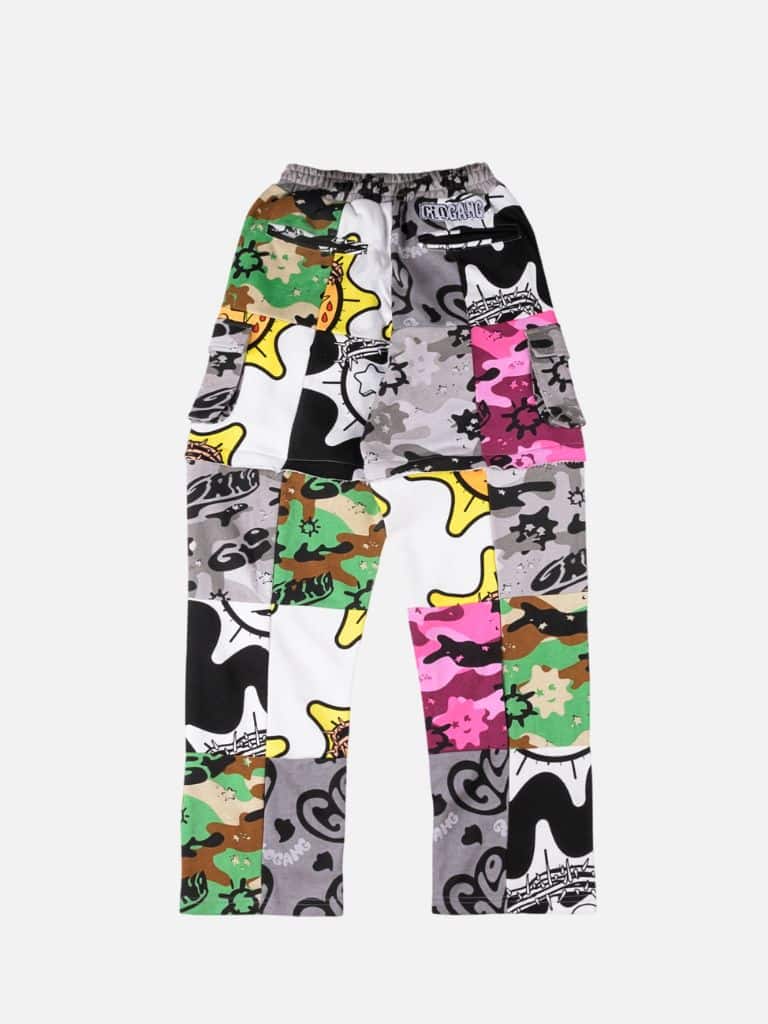 Glo Gang All-Over Patchwork Graphic Cargo Sweatpants – Multicolor Glo Gang All-Over Patchwork Graphic Cargo Sweatpants – Multicolor | Fragment Clothing