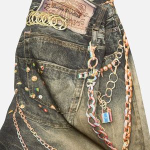 Acne Studios 1981 Trompe-L'œil Rhinestone & Chains Jeans | Fragment Clothing - View 2