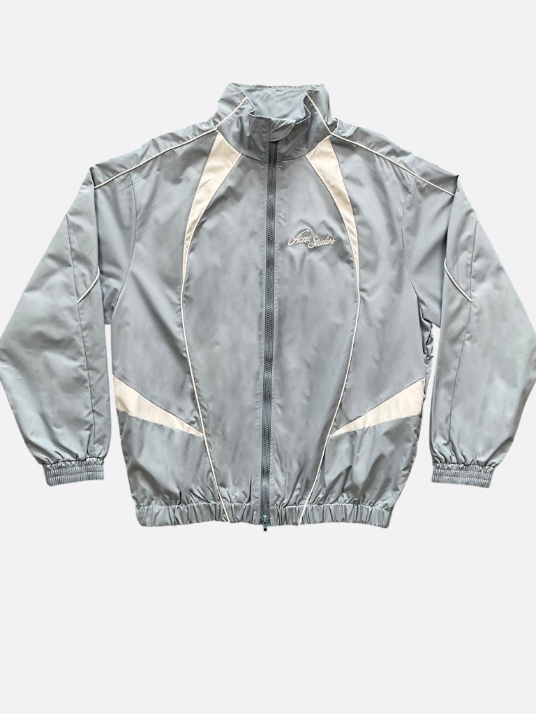 Acne Studios Slate Blue Nylon Zip-Up Track Jacket Acne Studios Slate Blue Nylon Zip-Up Track Jacket | Fragment Clothing