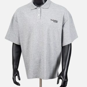 Acne Studios Grey Est. 1996 Logo Polo Shirt | Fragment Clothing