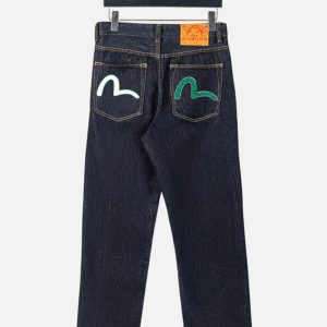 Evisu Seagull & Circular Crest Pocket Regular-Fit Denim Jeans – Dark Indigo | Fragment Clothing