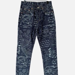 Evisu All-Over Japanese Print Denim Jeans | Fragment Clothing - View 2