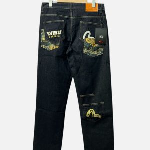 Evisu Dragon Brocade & Multi-Seagull Denim Jeans – Dark Indigo | Fragment Clothing