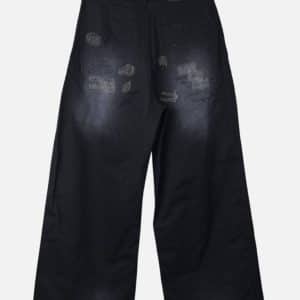 Acne Studios Washed Black Whiskered Ripped Denim Jeans | Fragment Clothing - View 2