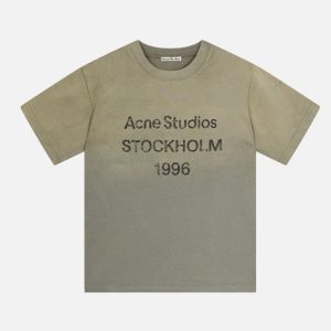 Acne Studios Washed Olive Green Stockholm 1996 T-Shirt | Fragment Clothing