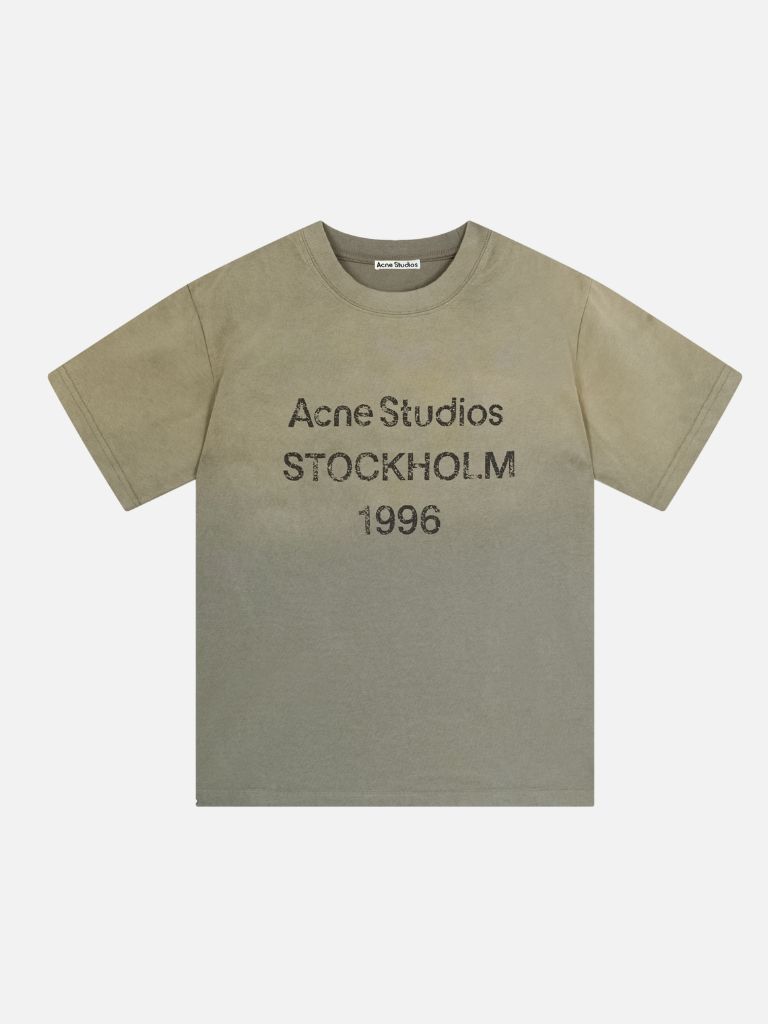 Acne Studios Washed Olive Green Stockholm 1996 T-Shirt Acne Studios Washed Olive Green Stockholm 1996 T-Shirt | Fragment Clothing