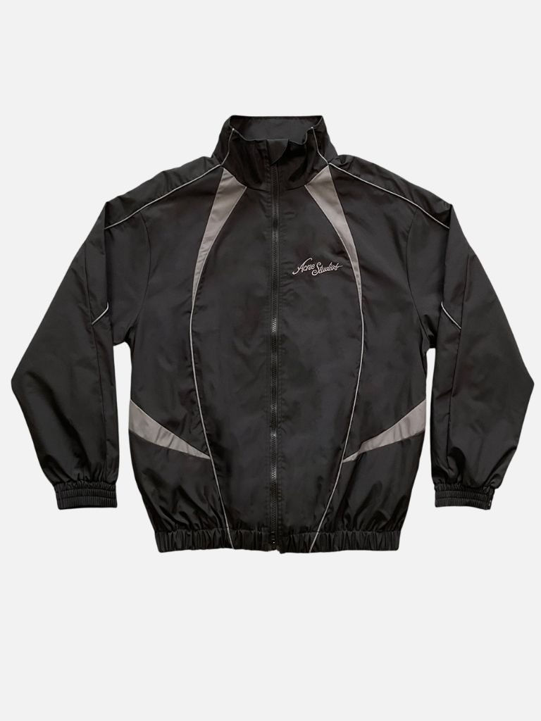 Acne Studios Black & Grey Contrast Panel Zip Track Jacket Acne Studios Black & Grey Contrast Panel Zip Track Jacket | Fragment Clothing