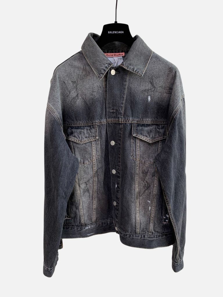 Acne Studios Faded Black Button-Front Denim Jacket Acne Studios Faded Black Button-Front Denim Jacket | Fragment Clothing