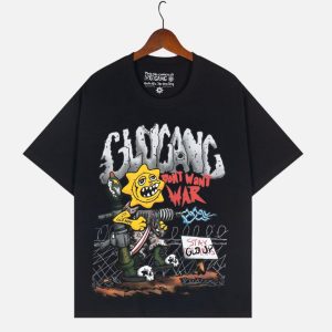 Glo Gang "Don't Want War" Graphic T-Shirt – Black | Fragment Clothing