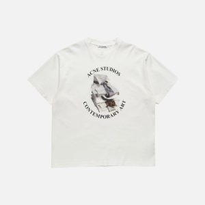 Acne Studios White Art Ties Graphic Tee | Fragment Clothing