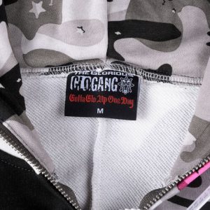 Glo Gang Spiky Hood Patchwork Graphic Full-Zip Hoodie | Fragment Clothing - View 2