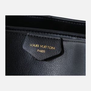 Louis Vuitton Black Leather Top Handle Bag