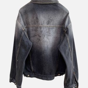 Acne Studios Faded Black Button-Front Denim Jacket | Fragment Clothing - View 2