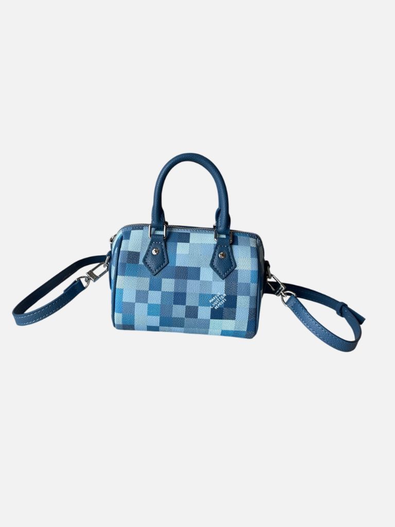 Louis Vuitton Blue Checkered Mosaic Speedy Crossbody Bag Louis Vuitton Blue Checkered Mosaic Speedy Crossbody Bag | Fragment Clothing