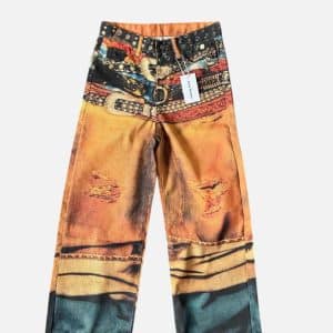Acne Studios Western Belt Trompe-l'œil Wide Leg Pants | Fragment Clothing