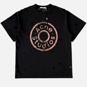 Acne Studios Distressed Stamp Graphic T-Shirt Black | Fragment Clothing