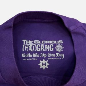Glo Gang Printed Crewneck Streetwear T-Shirt - Purple | Fragment Clothing - View 2