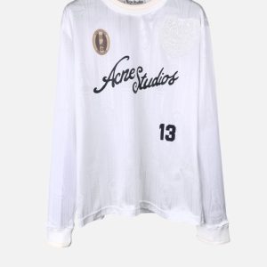 Acne Studios White Script Logo No. 13 Jersey Top | Fragment Clothing