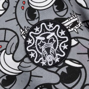 Glo Gang All-Over Sun Mascot Masked Full-Zip Hoodie – Grey | Fragment Clothing - View 2
