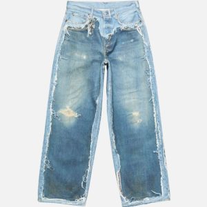 Acne Studios 1981 Trompe-L'œil Layered Distressed Jeans | Fragment Clothing