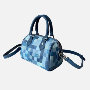 Louis Vuitton Blue Checkered Mosaic Speedy Crossbody Bag